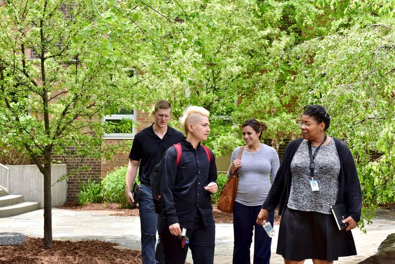 Students in healing garden